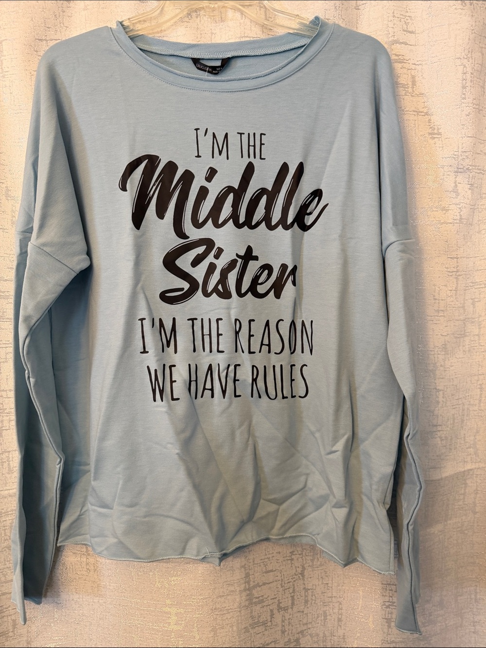 Light Blue "Middle Sister" Long Sleeve Tee
